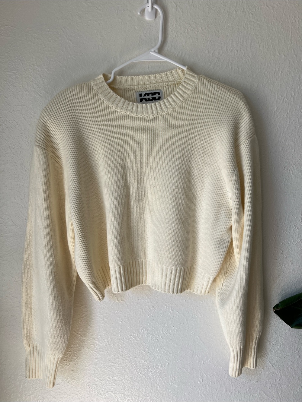 NWT-Soft Yellow Cropped Crochet Sweater, Women- Fall, Winter, Cozy Minimalist